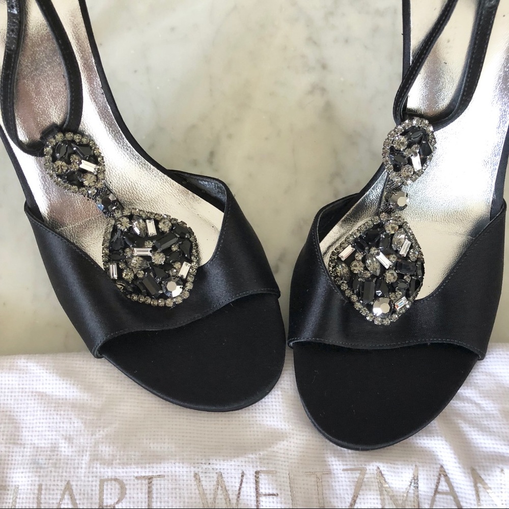 Stuart Weitzman Satin Jewel Stilettos - Picture 4 of 8